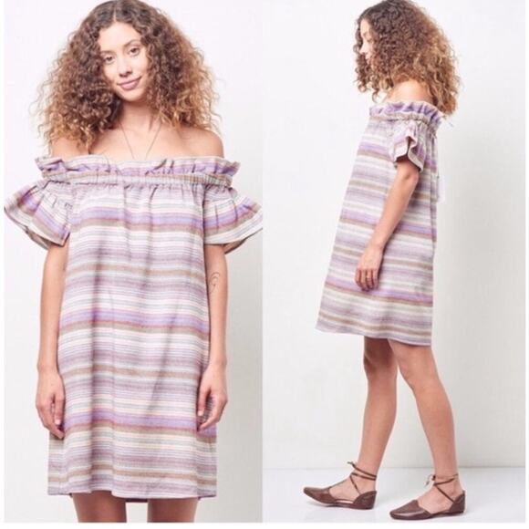 NWOT Corey Lynn Calter Dion off the shoulder dress Anthro sz: S - Picture 3 of 10